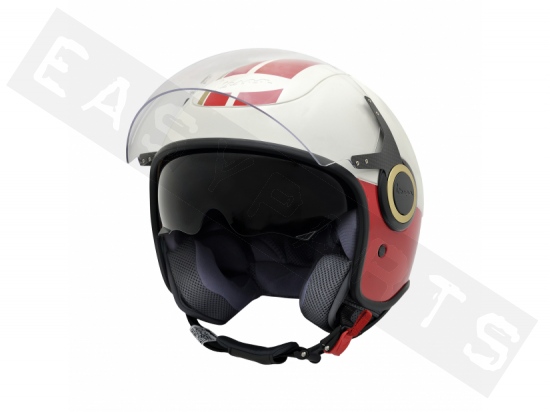 Algebraïsch plak Onzorgvuldigheid Helmet Demi Jet VESPA VJ Racing Sixties White / Red (double visor) -  Helmets - EasyParts.com - Order scooter parts, moped parts and accessories